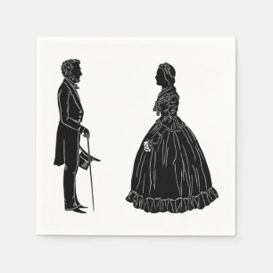 abraham lincoln mary todd lincoln siluett pappersservett