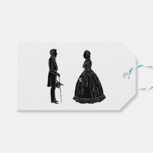 abraham lincoln mary todd lincoln siluett presentetikett