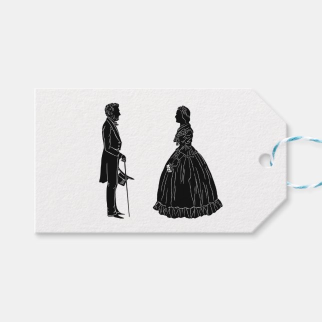 abraham lincoln mary todd lincoln siluett presentetikett (Framsidan (Horisontell))
