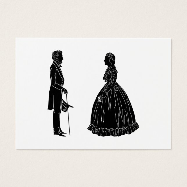abraham lincoln mary todd lincoln siluett visitkort (Framsidan)