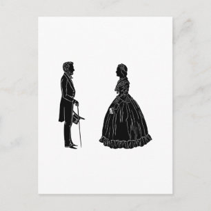 abraham lincoln mary todd lincoln siluett vykort
