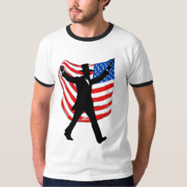 Abraham Lincoln med amerikansk flagga patriotisk T Shirt