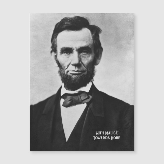 Abraham Lincoln-Med Malice mot Ingen Magnet (Framsida)