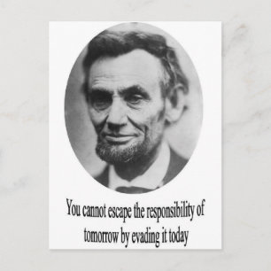 Abraham Lincoln med Quote Vykort