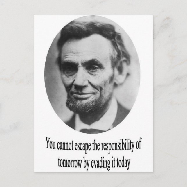 Abraham Lincoln med Quote Vykort (Framsida)