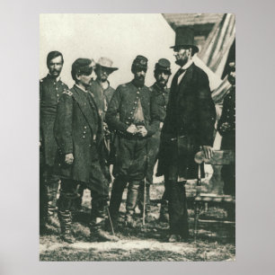 Abraham Lincoln med soldater 1862 Poster