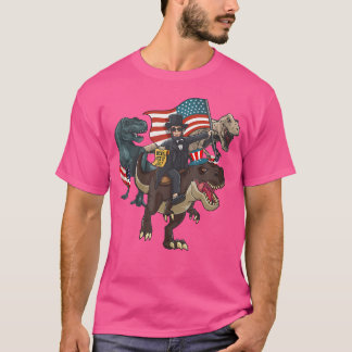 Abraham Lincoln Merica T Rex 4:e juli Usa Fla Shirt