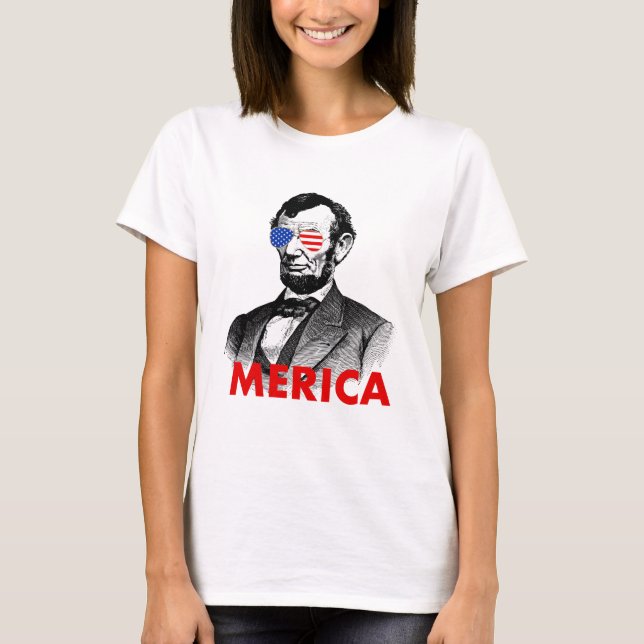 abraham lincoln merica t shirt (Framsida)