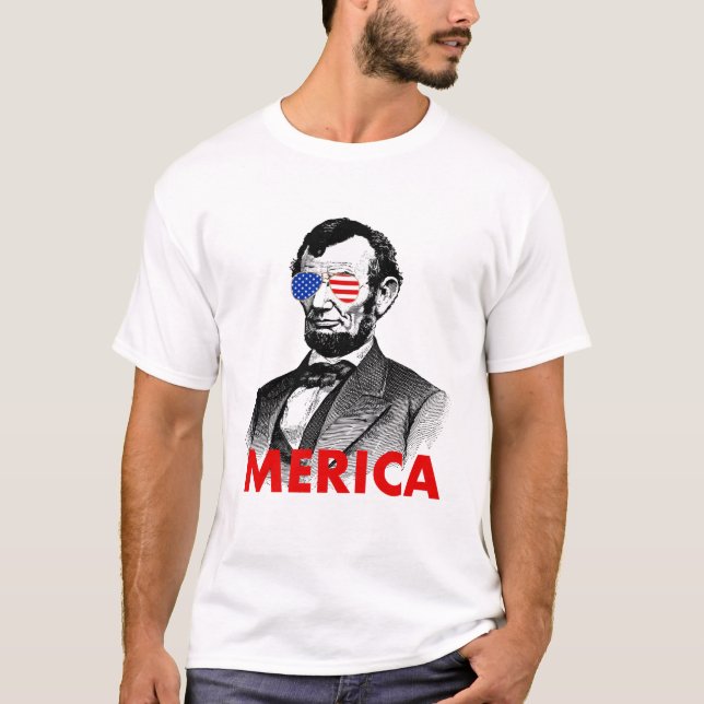 abraham lincoln merica t shirt (Framsida)
