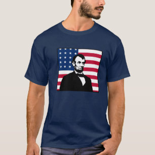 Abraham Lincoln och amerikanska flaggan T Shirt