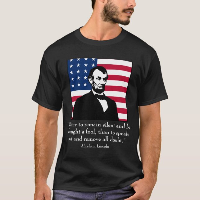 Abraham Lincoln och citationstecken Tee (Framsida)
