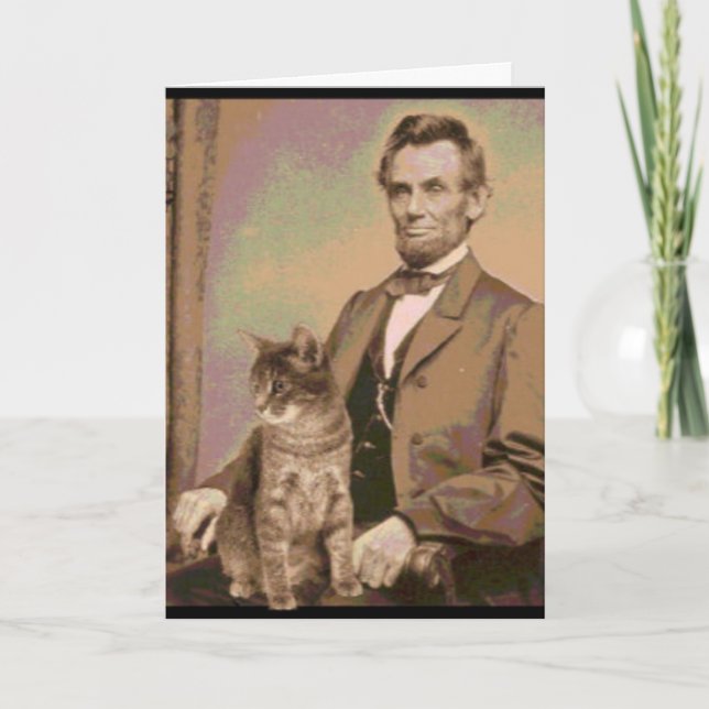 Abraham Lincoln och hans katt Dixie Kort (Framsida)