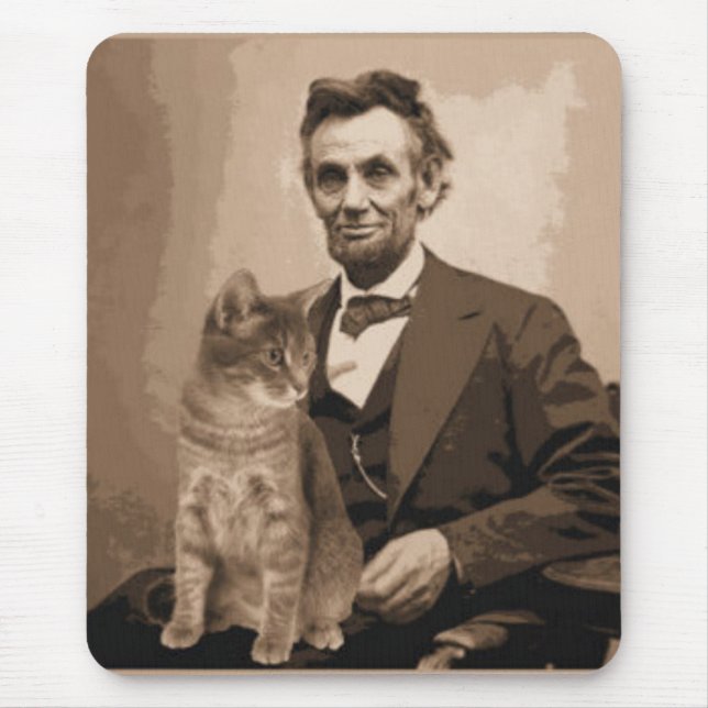 Abraham Lincoln och hans katt "Dixie ", Musmatta (Framsidan)