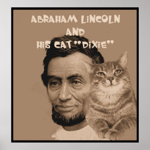Abraham Lincoln och hans katt Dixie Poster
