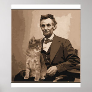 Abraham Lincoln och hans katt Dixie Poster