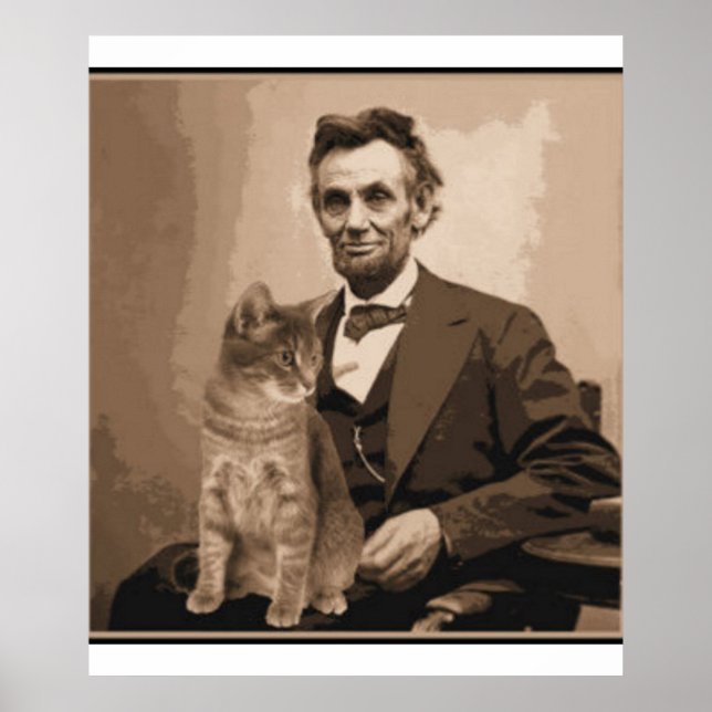 Abraham Lincoln och hans katt Dixie Poster (Framsidan)