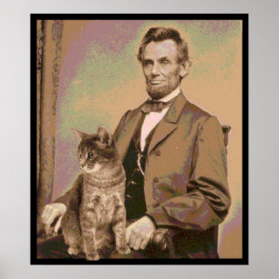Abraham Lincoln och hans katt "Dixie ", Poster