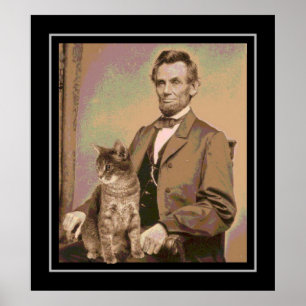 Abraham Lincoln och hans katt Dixie Poster