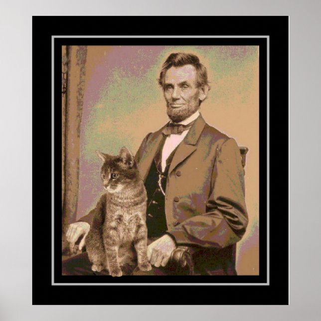 Abraham Lincoln och hans katt Dixie Poster (Framsidan)