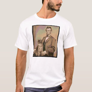Abraham Lincoln och hans katt "Dixie ", T Shirt