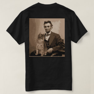 Abraham Lincoln och hans katt "Dixie". Tee