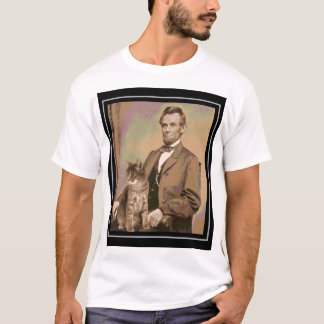 Abraham Lincoln och hans katt "Dixie ", Tee Shirt