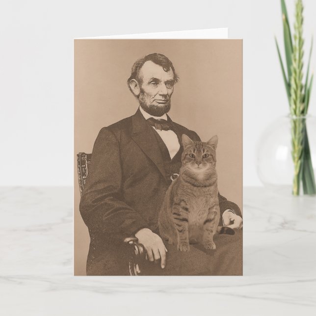 Abraham Lincoln och hans katt Gloria 2 Kort (Framsida)