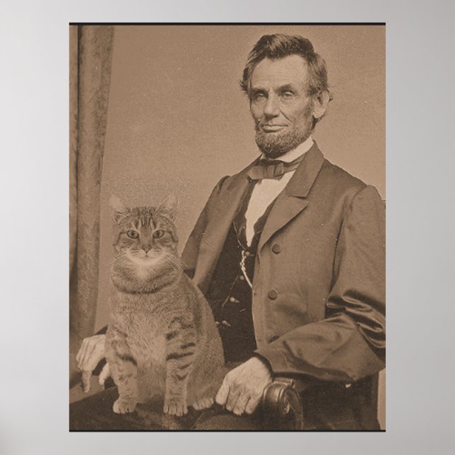 Abraham Lincoln och hans katt Gloria 3 Poster (Framsidan)