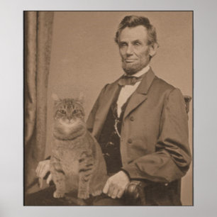 Abraham Lincoln och hans katt Gloria Poster