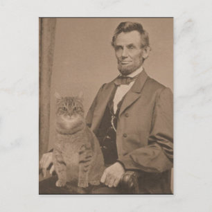 Abraham Lincoln och hans katt Gloria Vykort