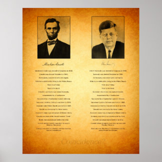 Abraham Lincoln och John F Kennedy Conspiracy Poster