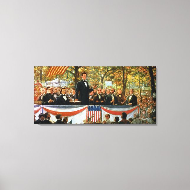 Abraham Lincoln och Stephen A. Douglas Canvastryck (Framsida)