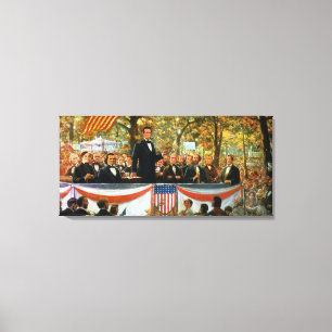 Abraham Lincoln och Stephen A. Douglas Canvastryck