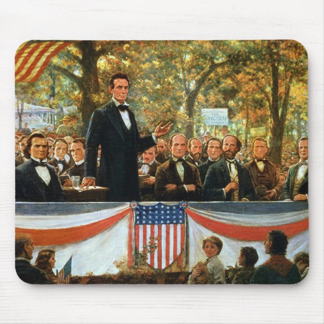 Abraham Lincoln och Stephen A. Douglas Musmatta (Framsidan)