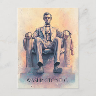 Abraham Lincoln och Washington D.C. Travel Vykort