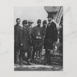 Abraham Lincoln på Battlefield på Antietam Vykort
