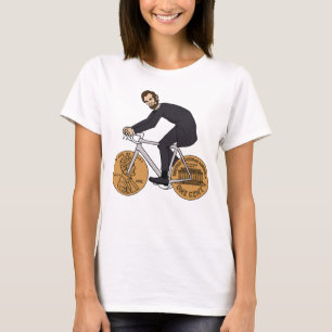 Abraham Lincoln på en cykel med encentmynthjul T Shirt