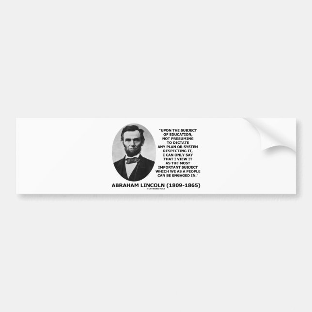 Abraham Lincoln på subjekt av utbildning Bildekal (Framsidan)