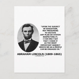 Abraham Lincoln på Subjekt vid utbildningsväsendet Vykort