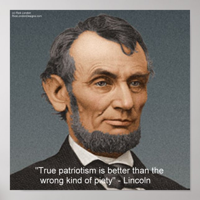 Abraham Lincoln & patriotiska citat Poster (Framsidan)