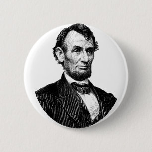 ABRAHAM LINCOLN PIN BACK BADGE KNAPP