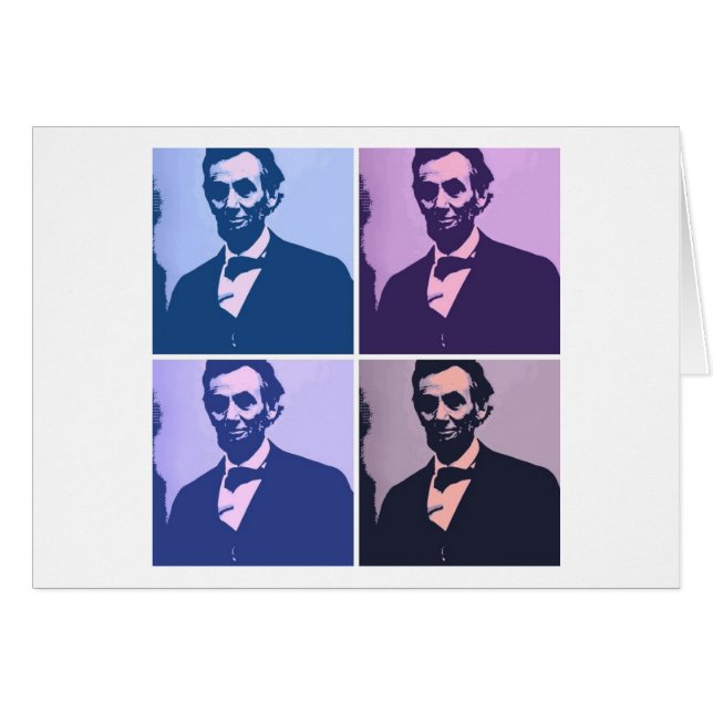 Abraham Lincoln Pop Art Hälsningskort (Framsidan Horizontal)