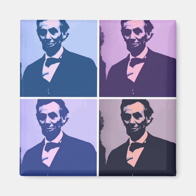Abraham Lincoln Pop Art Magnet (Framsidan)