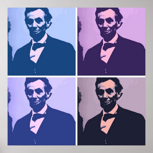 Abraham Lincoln Pop Art Poster (Framsidan)