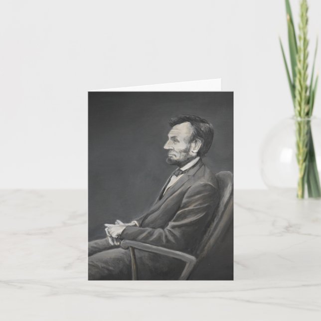 Abraham Lincoln Porträtt Art Note Card Kort (Framsida)