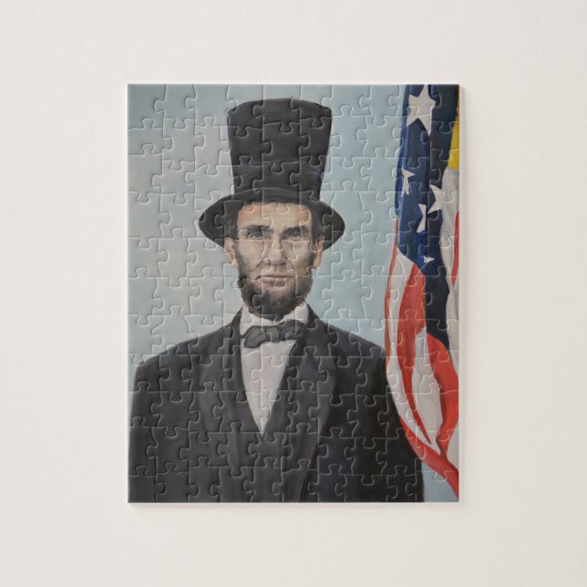 Abraham Lincoln Porträtt Art Puzzle Pussel (Vertikal)