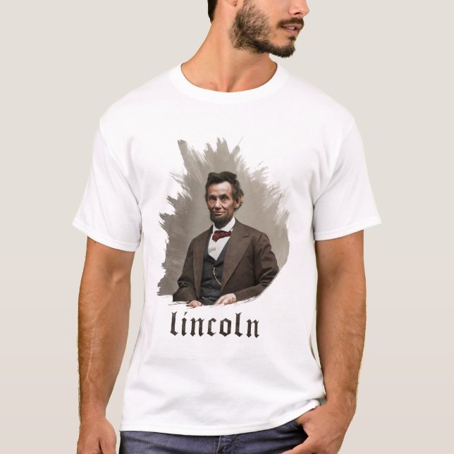 Abraham Lincoln Porträtt Art T Shirt (Framsida)