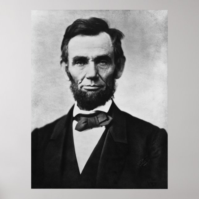 Abraham Lincoln Porträtt av Alexander Gardner Poster (Framsidan)