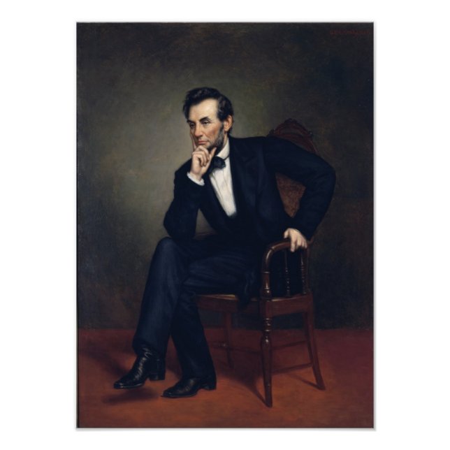 Abraham Lincoln Porträtt av George Healy Fototryck (Framsidan)