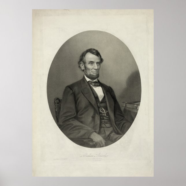ABRAHAM LINCOLN Porträtt av J.H. Bufford & Sons Poster (Framsidan)